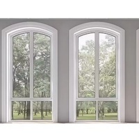 LongTai (Rokee) América Diseño de forma especial personalizado Ventanas en forma de arco de vidrio templado de madera de aluminio