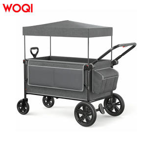 Poussette bébé Woqi avec capote, 2 places, pliable, cadre en alliage d'aluminium, gris, 115x68x105 cm - Product Image 4