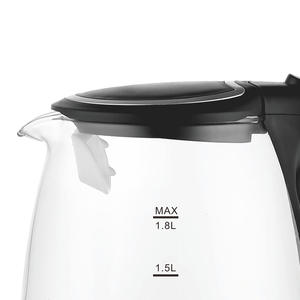 Bouilloire électrique tout verre 1,8 L en acier inoxydable, chauffe rapide, arrêt automatique, protection contre l'ébullition à sec, directement de l'usine - Product Image 3