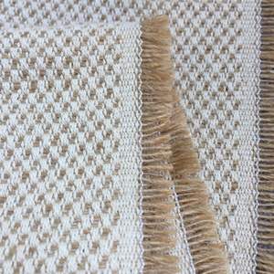 Tissage Jacquard à grille carrée naturelle Tissu <span class=keywords><strong>en</strong></span> coton jute Tissu <span class=keywords><strong>en</strong></span> lin de <span class=keywords><strong>chanvre</strong></span> métallique occultant extensible pour la maison Textile Canapé pour sacs - Product Image 3