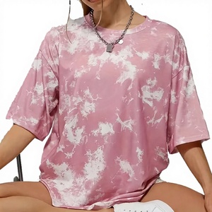 เสื้อยืดคอกลมแขนสั้นทรงโอเวอร์ไซส์ลายมัดย้อม ระบายอากาศได้ดี สไตล์สตรีทแฟชั่นสำหรับฤดูร้อน  รับสั่งทำสีและดีไซน์ได้ - Product Image 1