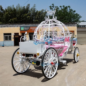 New Source Electric Pumpkin Horse Carriage for Sale White Sightseeing Special Transport Electric Pumpkin Horse Carriage - Product Image 4
