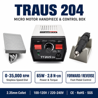 Micro-moteur électrique multifonctionnel Traus 204 pour laboratoire dentaire, 35000 tr/min, machine de polissage pour bijoux, artisanat et sculpture sur bois