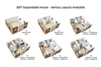 Maison conteneur extensible personnalisable de 20 pieds pour petit commerce de détail rural