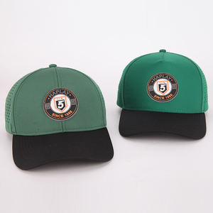 Özel erkekler kauçuk yama 6 Panel spor <span class=keywords><strong>Golf</strong></span> şapka lazer kesim delik nefes su geçirmez kamyon şoförü beyzbol şapkası - Product Image 4