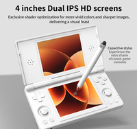 Console de jeu vidéo portable à écran double IPS HD de 4,0 pouces, nouvelle conception, vente chaude, RG DS, batterie de 4000 mAh, 3+32 Go, microphone intégré