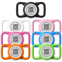 Étui de protection AirTag avec code QR et localisateur Apple pour animal de compagnie, étiquette anti-perte, plaque nominative pour chien, design de dessin animé