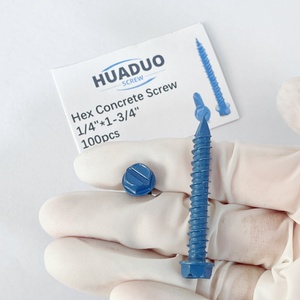 Fabricante de 100 tornillos para concreto de cabeza hexagonal ranurada de <span class=keywords><strong>1</strong></span>/<span class=keywords><strong>4</strong></span>" x <span class=keywords><strong>1</strong></span>-3/<span class=keywords><strong>4</strong></span>" con rosca autorroscante Tapcon, tornillos azules para concreto y madera - Product Image 2