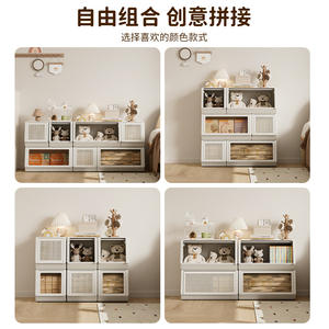 Armoire de rangement modulaire pour salon et chambre à coucher, grande capacité, en plastique anti-poussière, avec 5 compartiments, conception épaissie - Product Image 4