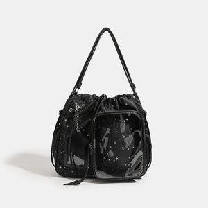 กระเป๋า GZZEST รุ่นสปริง 2026 ขนาด 20 ซม. น้ำหนักเบาพิเศษ ความจุเยอะ แบบเกาหลี ลายดาวห้าแฉก ผ้าไนลอน ซิปทรงเรขาคณิต สายสะพายสองเส้น - Product Image 1