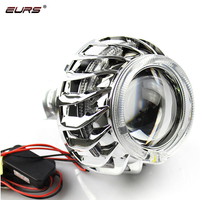 Nouveau projecteur bi-xénon 2,5 pouces avec double anneau lumineux (Angel Eye) et anneau lumineux diabolique (Devil Eye) blanc, rouge, bleu, pour lentille bi-faisce, 12V 2400lm, en aluminium moulé sous pression