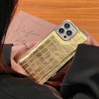 Nouvelle coque électroplaquée motif crocodile 2026 pour iPhone 16 15 13 12