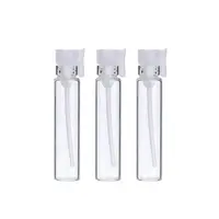 Frascos de vidro de 1ml/2ml/3ml, amostra de vidro, mini teste, óleo essencial, perfume, frascos com varas plásticas