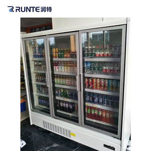 <span class=keywords><strong>Vitrina</strong></span> refrigerada con iluminación LED de vidrio <span class=keywords><strong>vertical</strong></span> de 3 puertas Refrigerada por aire de una sola temperatura para tiendas minoristas - Product Image 5