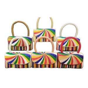 Indian Supply Hot Sale New Design Rainbow <b>Bag</b> Beaded Handbags for Women Purse Evening Party at Affordable Price for Export - Product Image 1