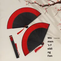 Éventail pliant en bambou style ancien pour la danse Hanfu et l'anime, Touqing Erqing, facile à ouvrir et à fermer, vente en gros DIY