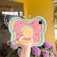 Coque de protection en silicone 3D motif papillon pour iPad Apple 11e/10e génération avec support Pro 13