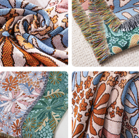 Manta de Jacquard Personalizada al por Mayor DaiRui, Manta de Tapicería con Borde de Flecos, Diseño Artístico Original, Directo de Fábrica