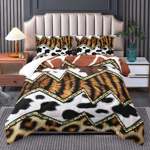 <span class=keywords><strong>Brown</strong></span> Animal In <span class=keywords><strong>Comforter</strong></span> Set - Tiger Leopard Mô Hình Kỹ Thuật Số In Bộ Đồ Giường Với Điền, Đôi/Đầy Đủ/Nữ Hoàng/Vua Kích Thước - Product Image 6