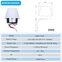 Interruptor Inductivo para Exteriores CNRIYA 95-305V, Control Electrónico de Luz Día/Noche, IP54/IP44, LED Disponible para Alumbrado Público