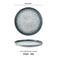 Assiettes en céramique mate en gros pour restaurant, assiettes rondes en porcelaine noires pour dîner, assiettes peu profondes pour steak et pâtes, style japonais nordique