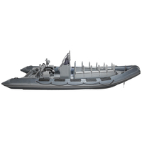 Bateau semi-rigide certifié CE de 23 pieds avec coque en Hypalon/PVC et fibre de verre RIB700 haute vitesse pour les loisirs en famille et la pêche