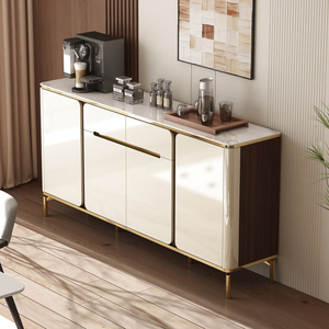 Credenza Extra Lunga Contemporanea con 2 Ante e 3 Cassetti, Mobile da Sala da Pranzo in Legno alla Moda - Product Image 2