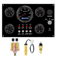 Tableau de bord multifonctionnel noir 5 jauges pour moteur diesel, idéal pour bateaux et yachts