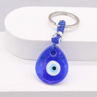 Promotion bleu mauvais yeux verre porte-clés amulette mauvais œil porte-clés turc démon porte-clés breloque pendentif mauvais yeux bijoux porte-clés