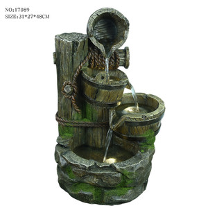 Resina outdoor secchio marrone cascata fontana del giardino - Product Image 4