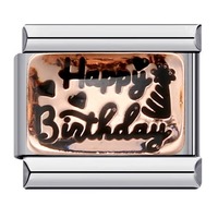 Bracelet à maillons italiens 9 mm tendance « Joyeux Anniversaire » avec lettres anglaises effet goutte de peinture pour la création de bijoux DIY
