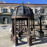 Meubles métalliques d'extérieur en fonte forgé antique Gazebo rond de jardin à vendre