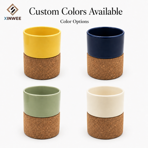 Tazze in Ceramica Personalizzabili con Design Magnetico Forte e Base in Sughero, Tazze Rotonde con Vassoio - Logo Personalizzato - Product Image 2