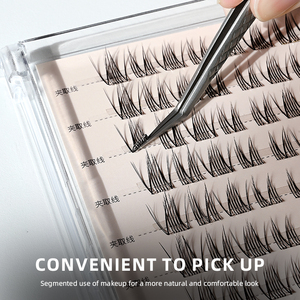 Kit de faux cils en grappes effet <span class=keywords><strong>manga</strong></span> DIY en gros, cils en grappes vaporeux avec extensions de cils inférieurs moelleux, mélange de cils en grappes - Product Image 2