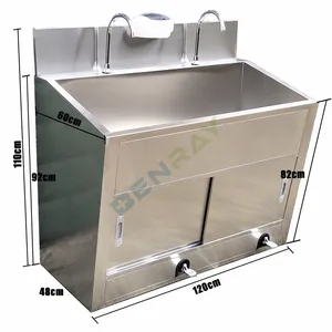 Stainless Steel Induction Faucet School Hospital Dental Clinic General Purpose Wash Sink For 2 People
