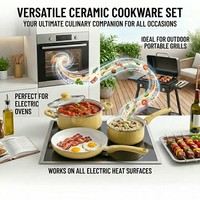 Ensemble de casseroles, poêles et marmites E-Top, ensemble de casseroles bon marché, revêtement en céramique aluminium antiadhésif, batterie de cuisine Ollas Marmite