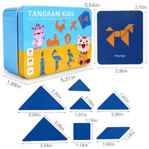 Jeu de puzzle Tangram interactif en boîte métallique pour enfants, stimulant l'imagination et l'intelligence - Product Image 6