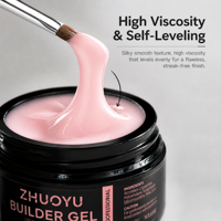 Gel de construction UV pour ongles, couleur bonbon, personnalisable avec logo, sans HEMA ni TPO, pour extension, marque privée