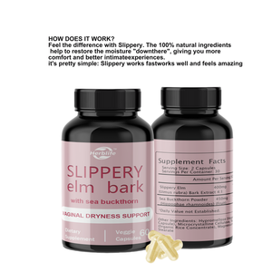 Label pribadi Premium kapsul kulit Elm licin 500 mg-dukungan alami untuk wanita intim kekeringan & kenyamanan, Vegan, non-gmo - Product Image 2