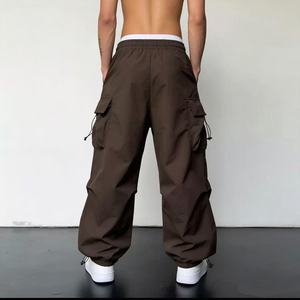 Pantalon <span class=keywords><strong>cargo</strong></span> large pour homme, style salopette, <span class=keywords><strong>en</strong></span> polyester à séchage rapide, nouveau modèle d'été, coupe parachute - Product Image 5