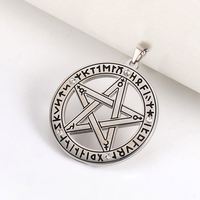 Pendentif Pentagramme Vintage Myshape avec Cercle de Runes, Amulette Nordique en Acier Inoxydable, Breloques pour la Fabrication de Bijoux
