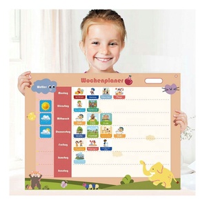 Trẻ em hàng tuần kế hoạch Montessori bảng từ tính trong thiết kế dễ thương bao gồm cả nam châm 200 & bút Trò chơi giáo dục từ 3 năm - Product Image 1