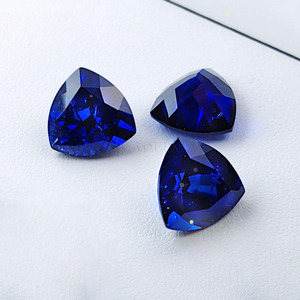 Triángulo gordo de alta calidad, zafiro cultivado en laboratorio Azul Real, corte Natural, zafiro sintético, piedra suelta para incrustaciones de joyería - Product Image 4