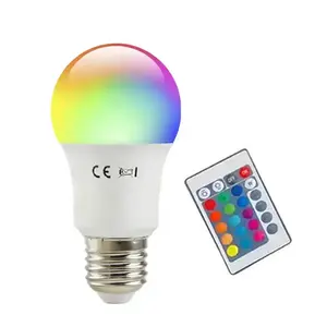 RGB Smart Led Lights RGB E27 B22 5W 7W 8W ROHS CE A60 Bulb Multi Color Remote Control Led Light Bulb , LED-A BULB