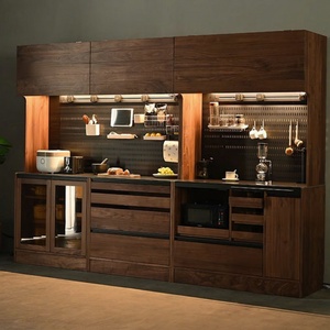 Meuble de salon en bois massif, armoire à vin, buffet, armoire de rangement à grande capacité pour la maison - Product Image 2