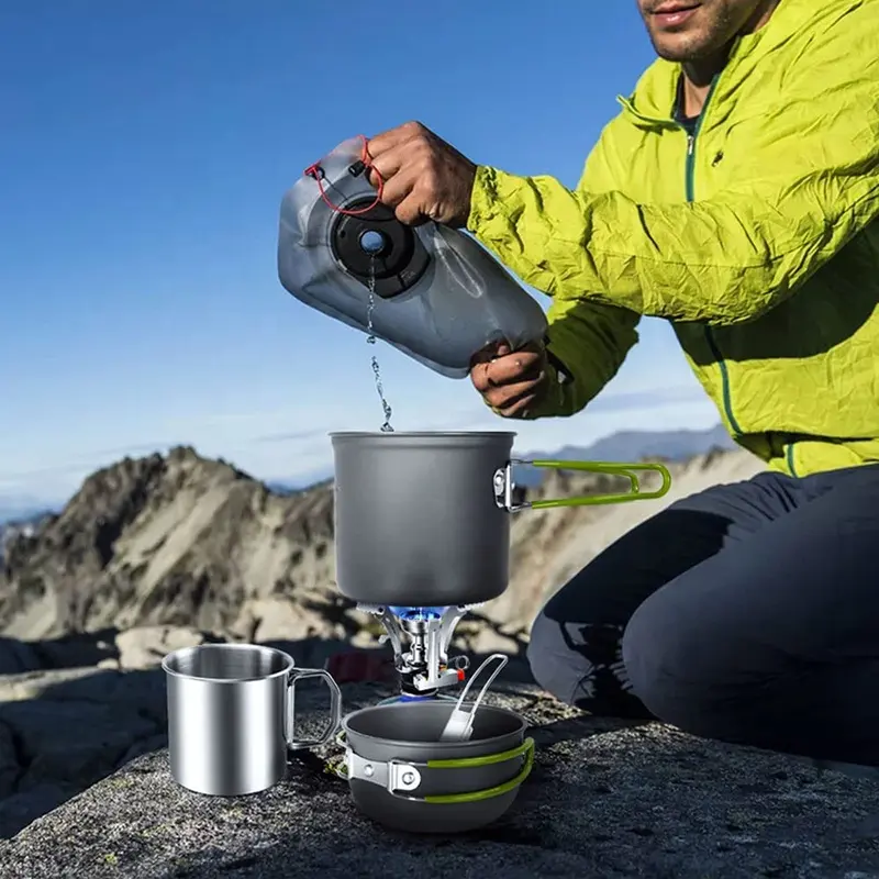 Sıcak satış hafif kompakt açık gezi için alet takımı taşınabilir piknik kamp pişirme tencere