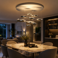Plafonnier de salon Waterdrop, artistique et créatif, simple et unique, luminaire de restaurant en verre chromé électroplaqué