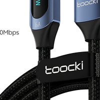 Kabel Pengisian Cepat Toocki 66W USB Type-C dengan Pelapis Nilon, Transfer Data Kecepatan Tinggi 6A untuk Ponsel, Tablet, Kamera, Komputer