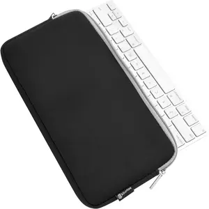 苹果蓝牙无线键盘带拉链黑色优质氯丁橡胶键盘套箱包。
