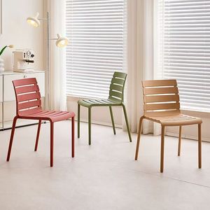 Chaises de salle à manger en plastique empilables sans accoudoirs, de couleur orange, modernes, élégantes, de qualité durable, pour les événements et les fêtes - Product Image 5